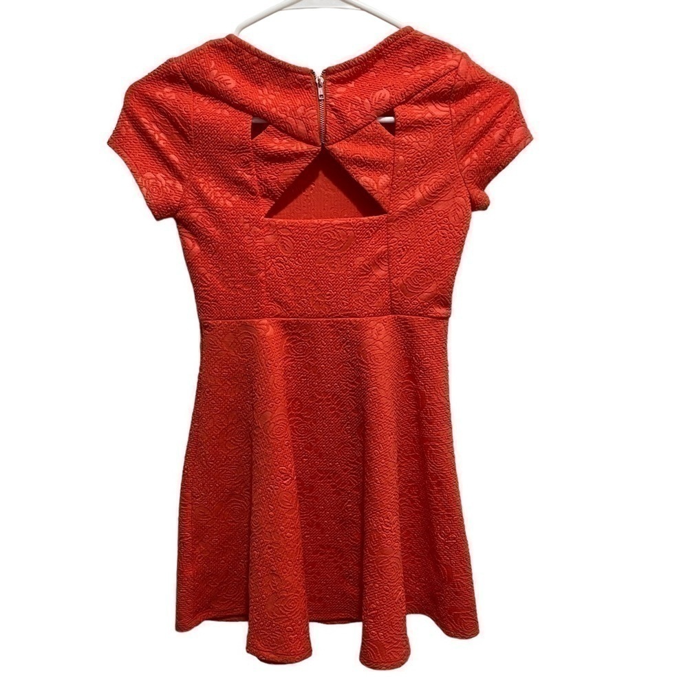 Trixxi Girl Coral Fit & Flare Dress | Girls Size 8 | Party Holiday - Picture 2 of 7